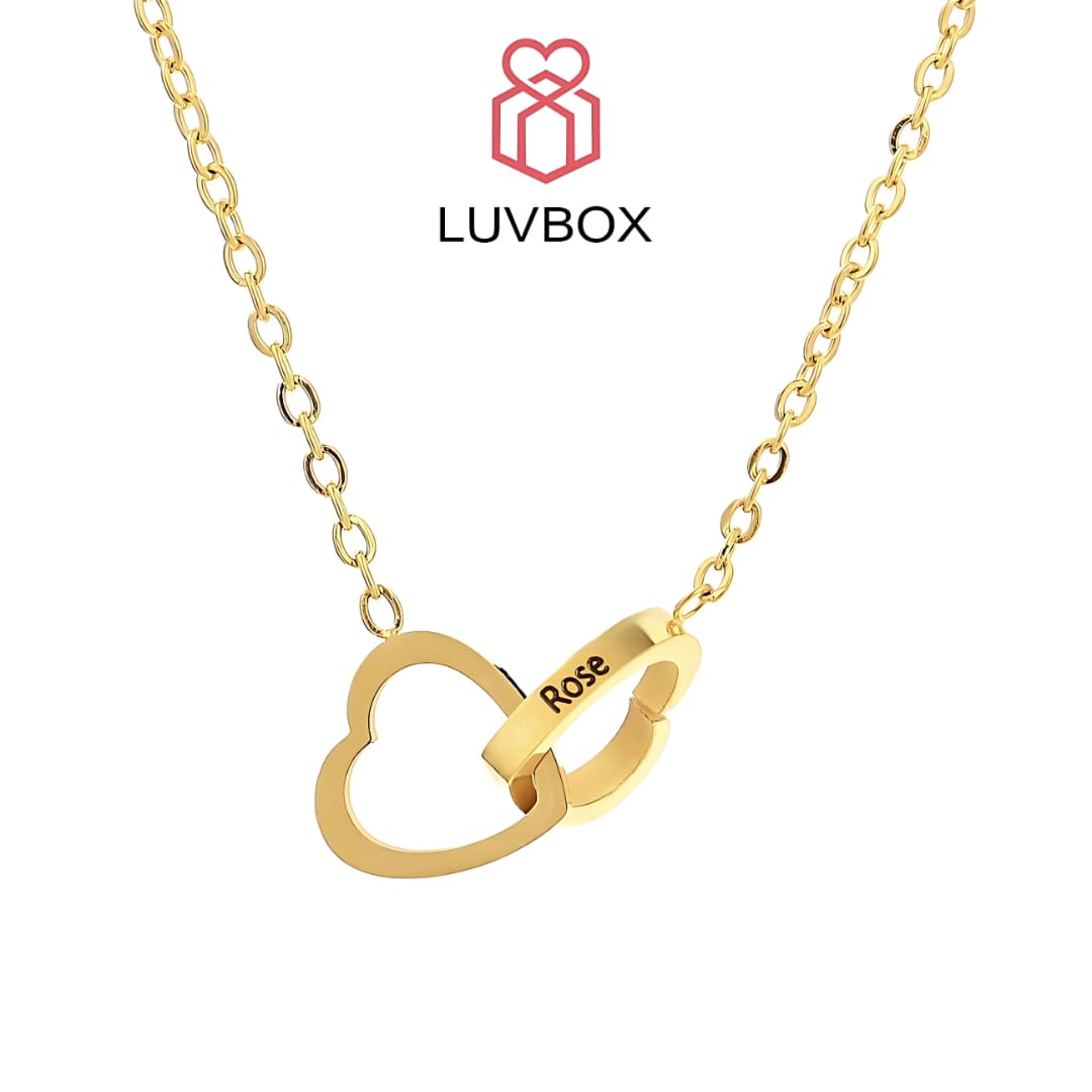 Gold Engraved Heart Necklace