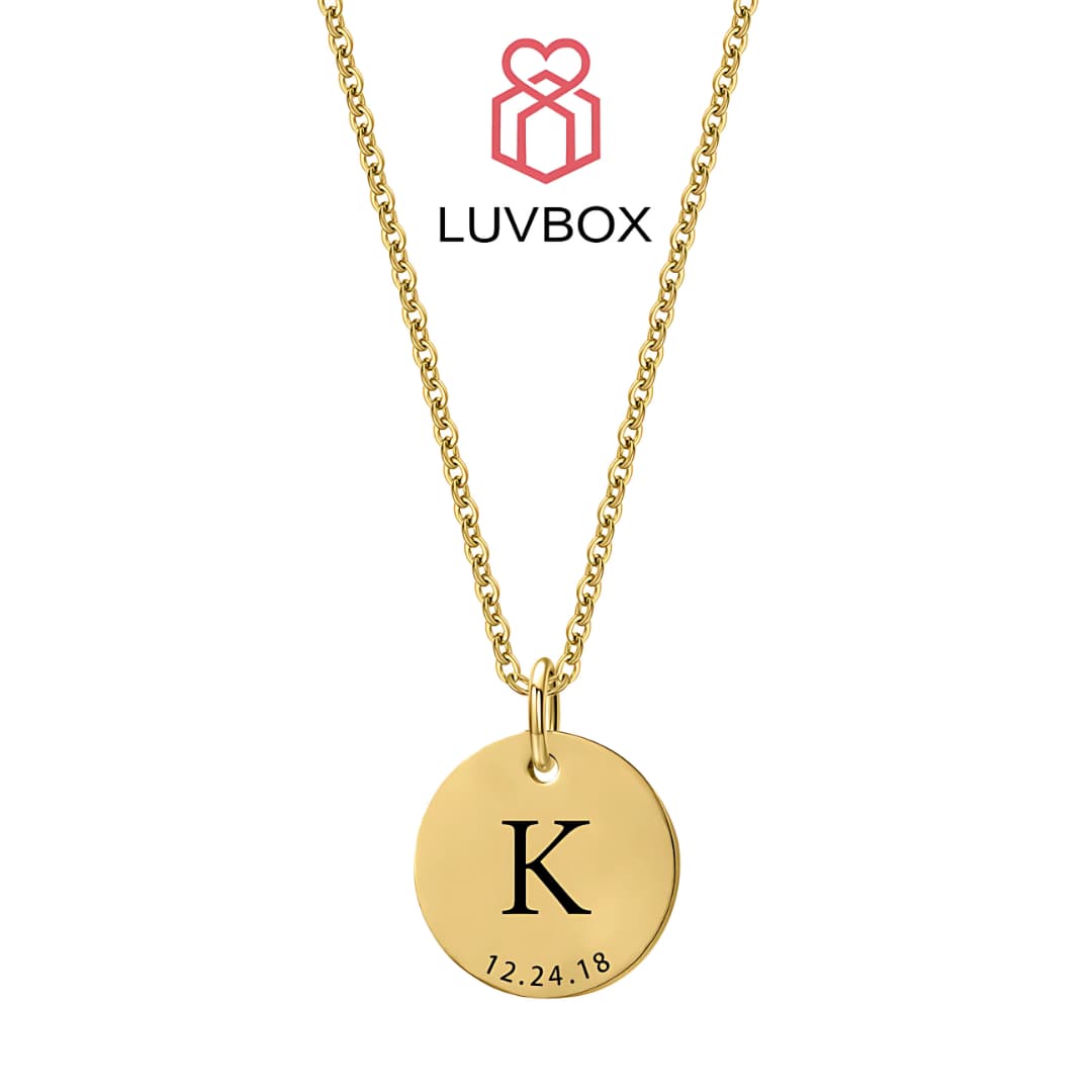 LuvBox™ - w/ Gold Engraved Disc Necklace 